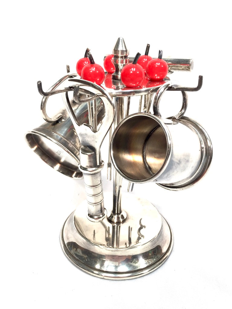 Antique Art Deco Silver Plated Cocktail Set by & PH Vogel &amp; Co / Complete c.1935