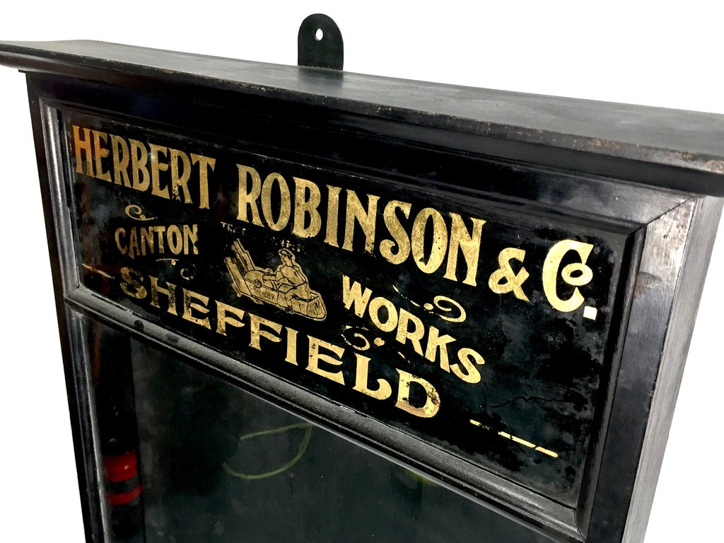 Antique Advertising 1930’s Herbert Robinson & Co Sheffield Shop Display Cabinet