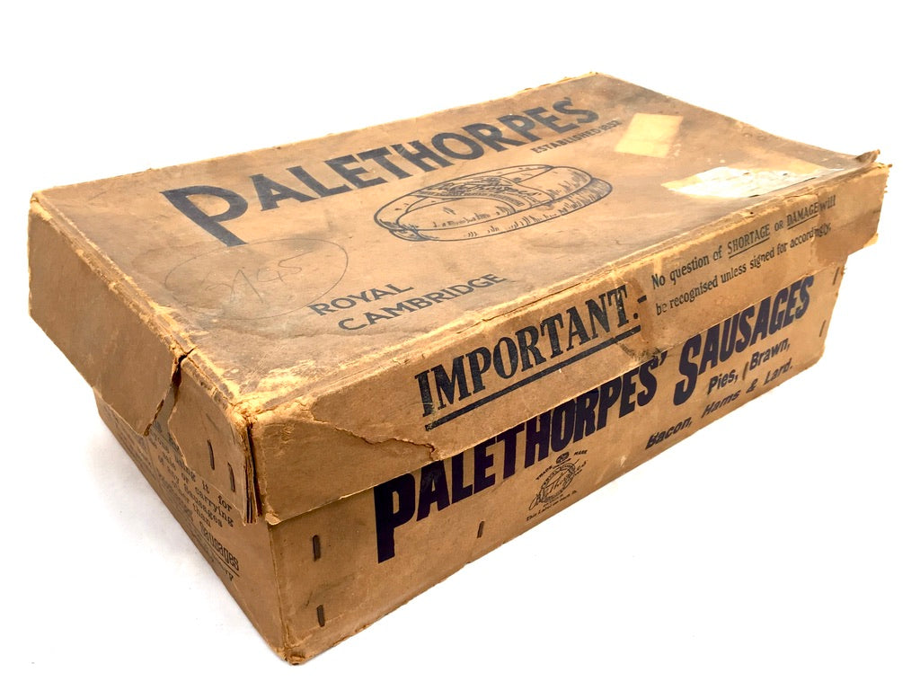 Antique Advertising Palethorpes Royal Cambridge Sausage Box Shop Display Crate