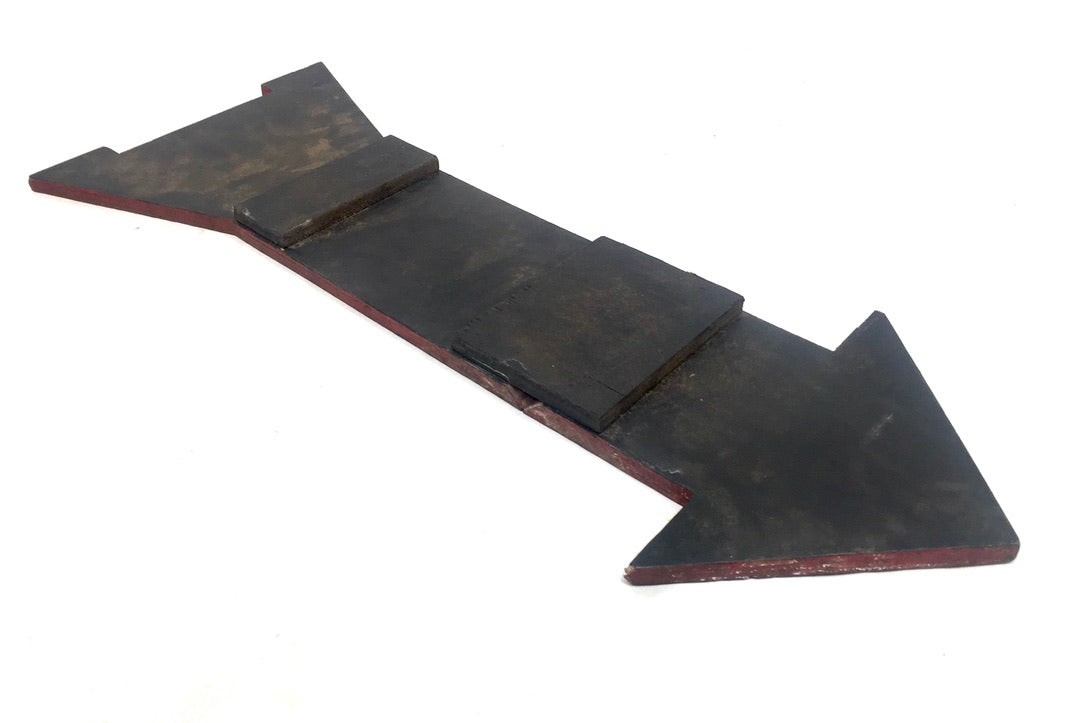 Vintage Wooden Hand Painted on Boards Red & White Toilet This Way Sign Arrow
