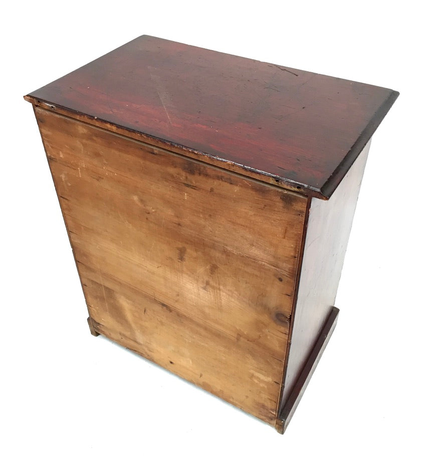 Antique Victorian Tabletop Wooden Chest of Collectors Drawers Storage Box c.1890