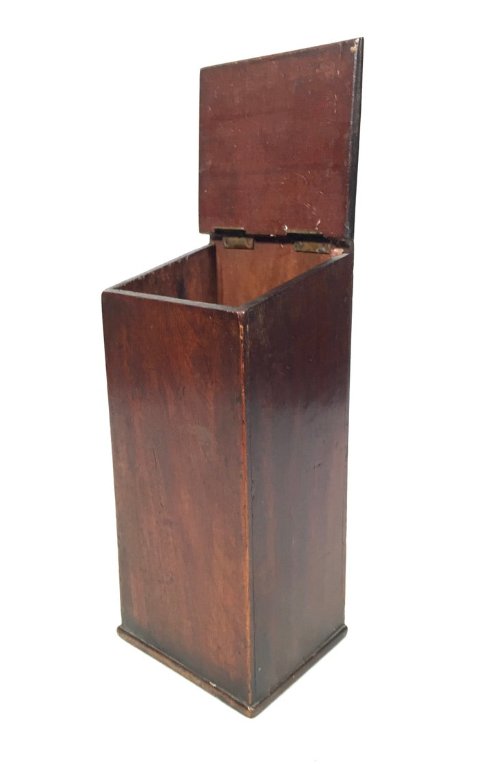 Antique Victorian Mahogany Wooden Candle Box c.1890 Tabletop Box / Wall Hanging