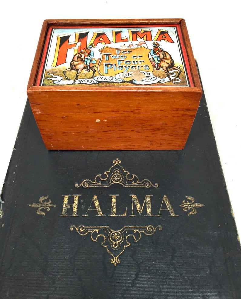 Antique 19th Century Halma Board Game Published by Woolley & Co London c.1890