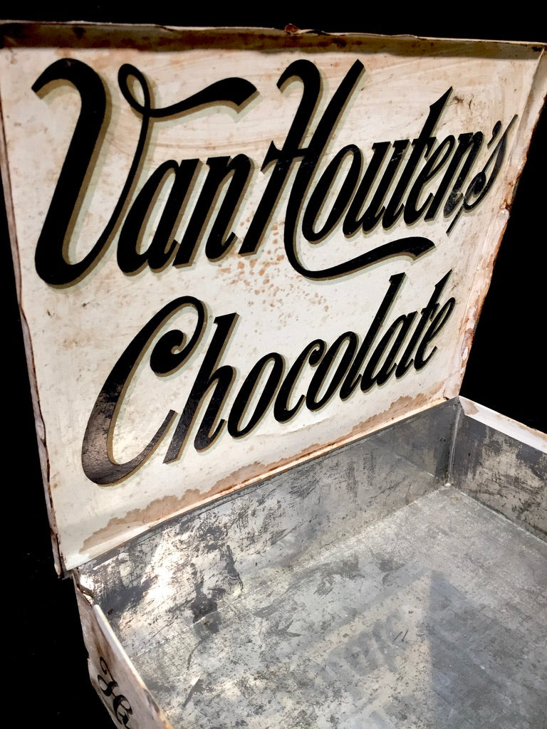 Antique Advertising - Van Houten's Chocolate Confectionery Shop Display Box Tin