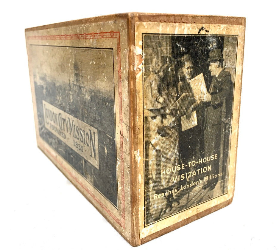 Antique London City Missionary Society Collection Money Box Missions to Men 1965