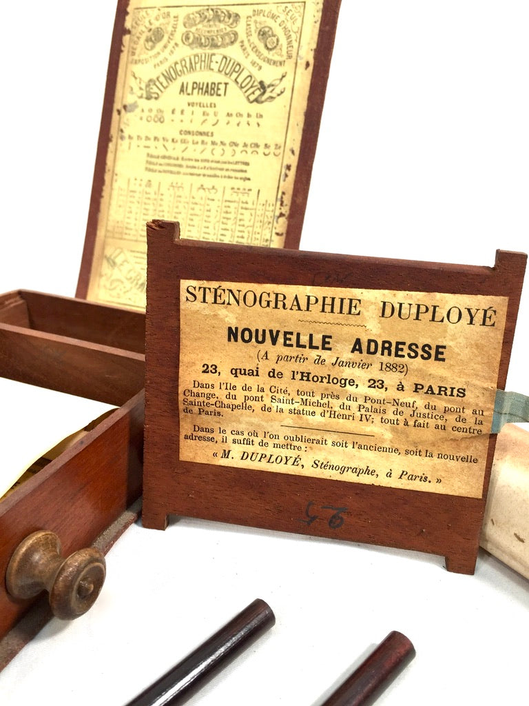 Antique 19th Century French Stenographie Duploye Travel Stationery Writing Kit
