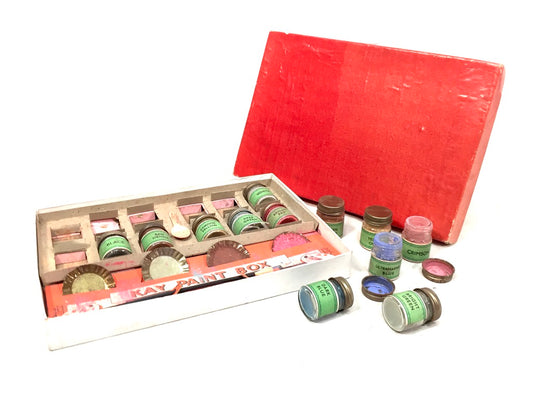 Antique Mid 20th Century Kay Dry Powder Pigment Paint Box / Artists Set in Box