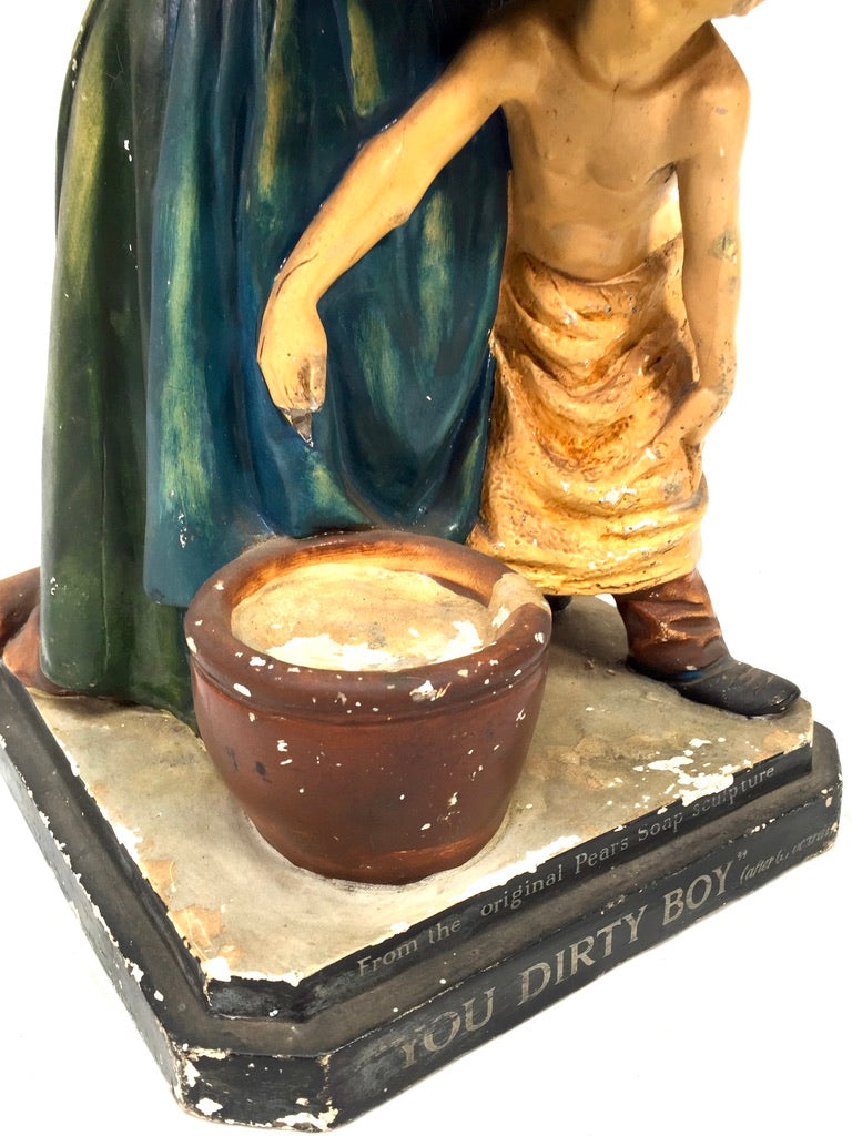 Antique Advertising - Victorian Pears Soap "You Dirty Boy" Shop Display Statue