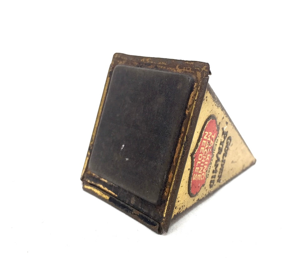 Antique Advertising - Golden Pyramid 200 Extra Loud Gramophone Needle Tin c.1920