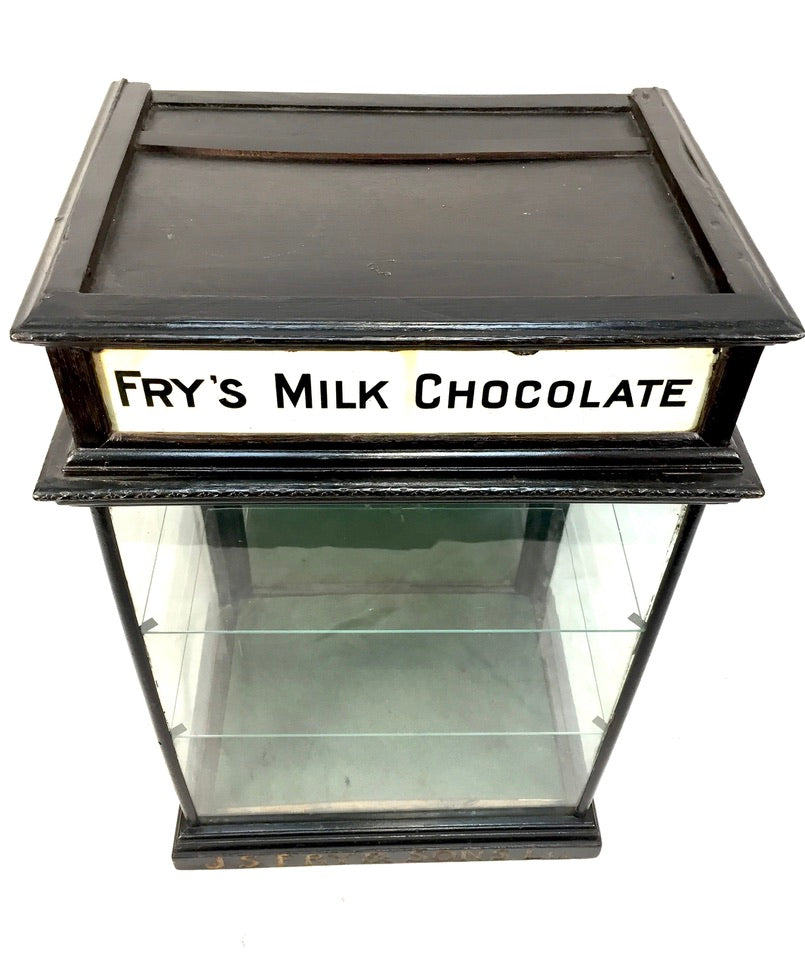 Antique J & S Fry's Chocolate Confectionery Glass Shop Counter Display Cabinet