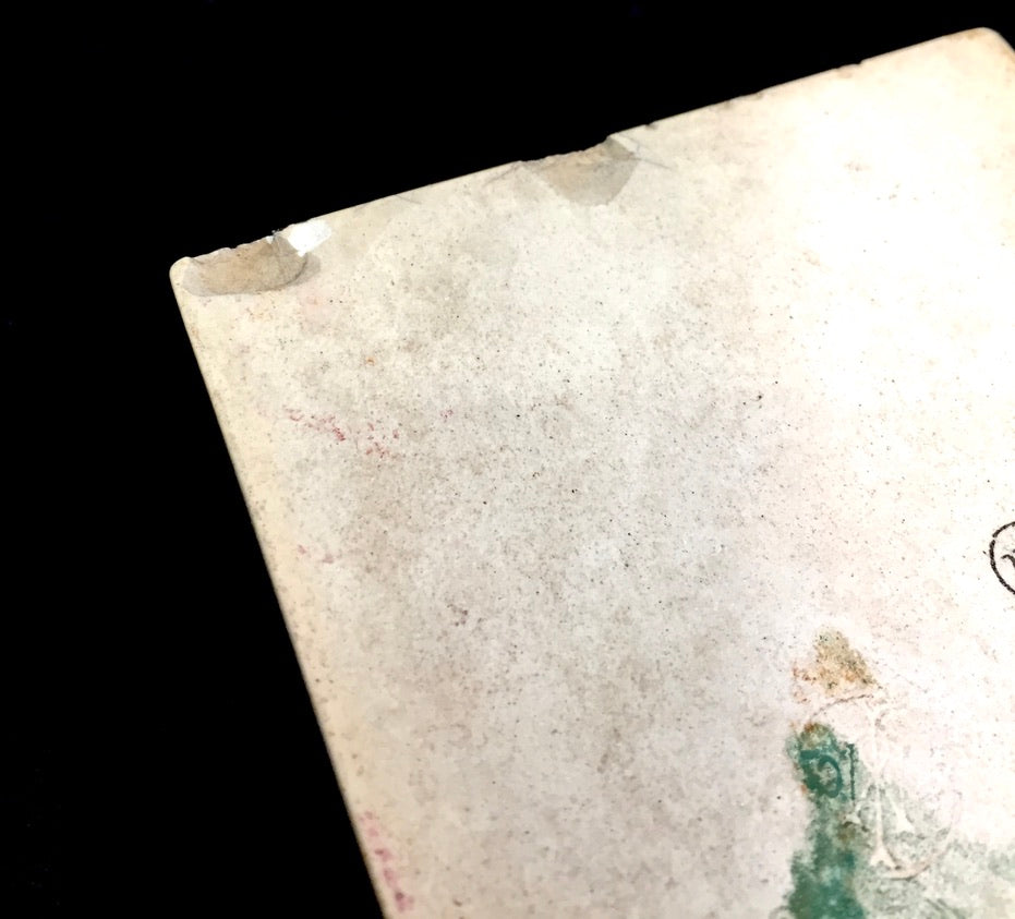 Antique Victorian Ceramic Memoranda Pad / Stationery Memo Notepad c.1880
