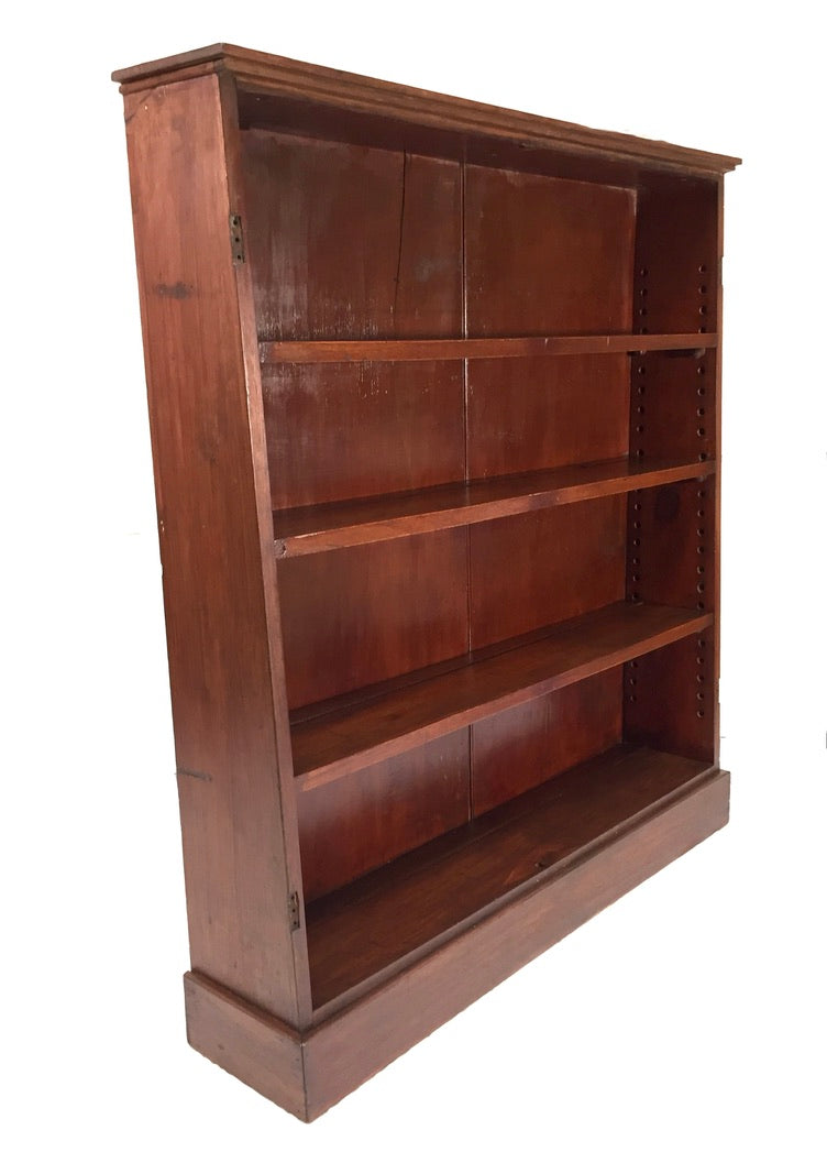 Antique Wooden Bookcase / Book Shelf Display Rack Freestanding c.1950 / Vintage