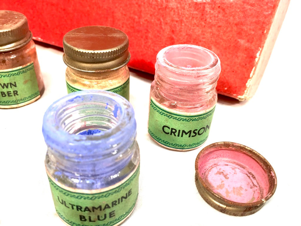 Antique Mid 20th Century Kay Dry Powder Pigment Paint Box / Artists Set in Box