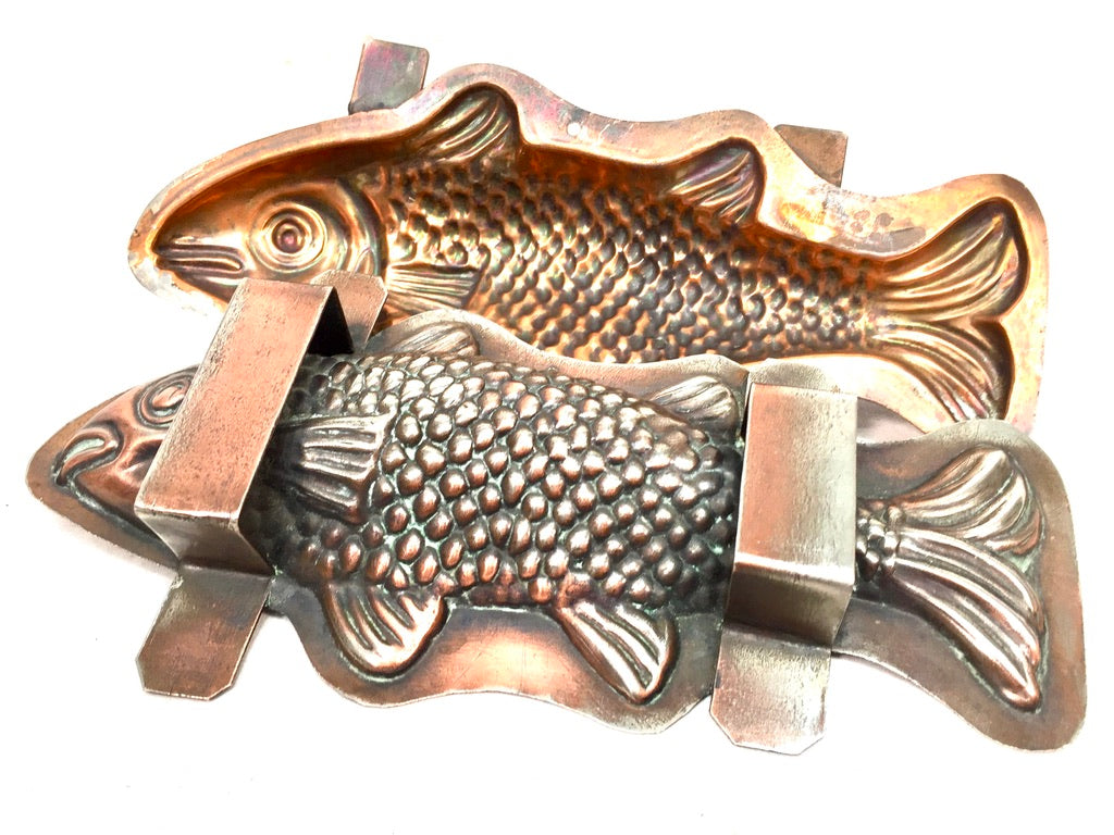 Antique Kitchenalia - French Copper Fish Chocolate Mould by Letang Fils c.1900