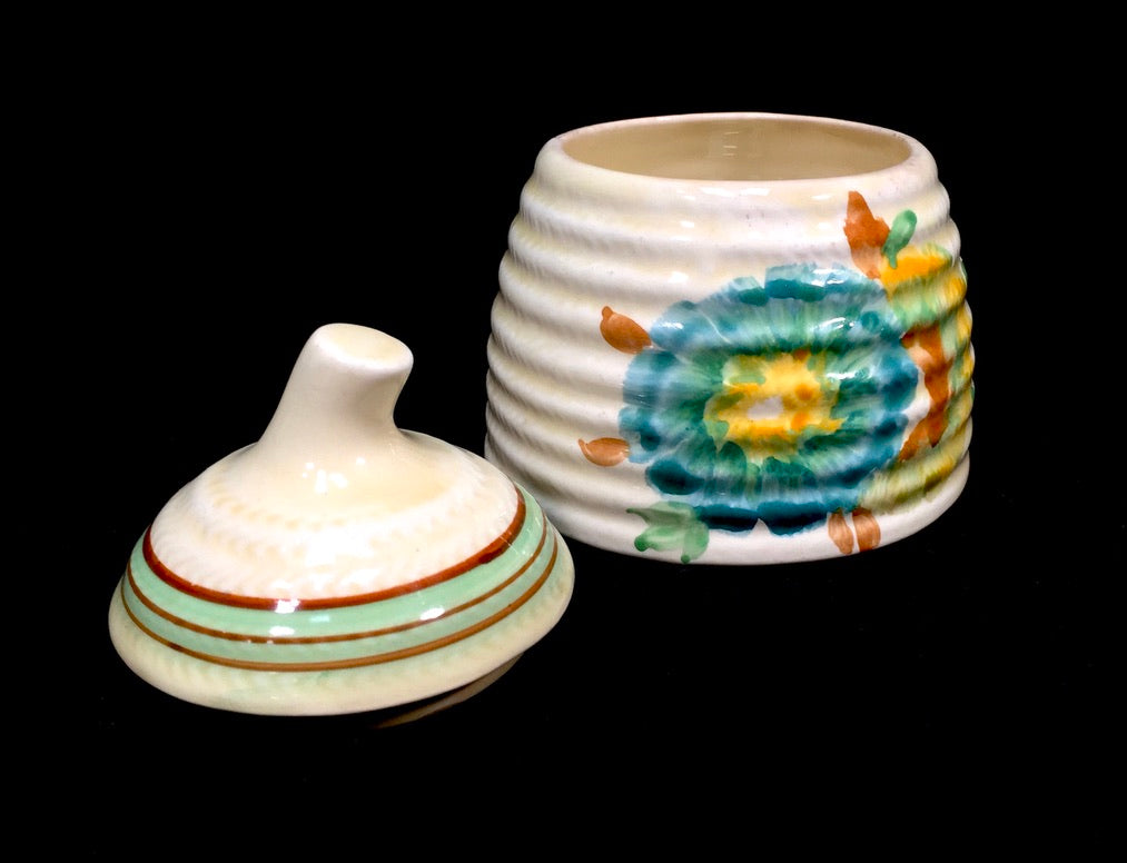 Clarice Cliff Pottery - Honeydew Preserve / Honey Pot / Art Deco / Antique c1936