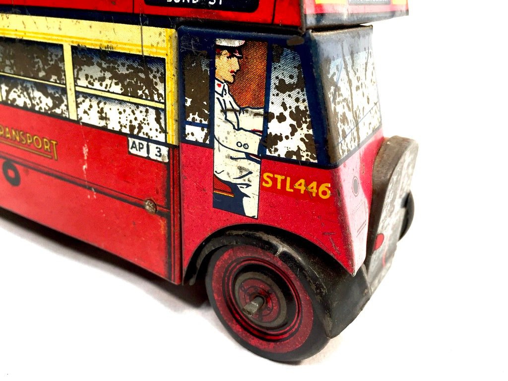 Antique Advertising Chad Valley Double Decker Bus Carr's Table Water Biscuit Tin
