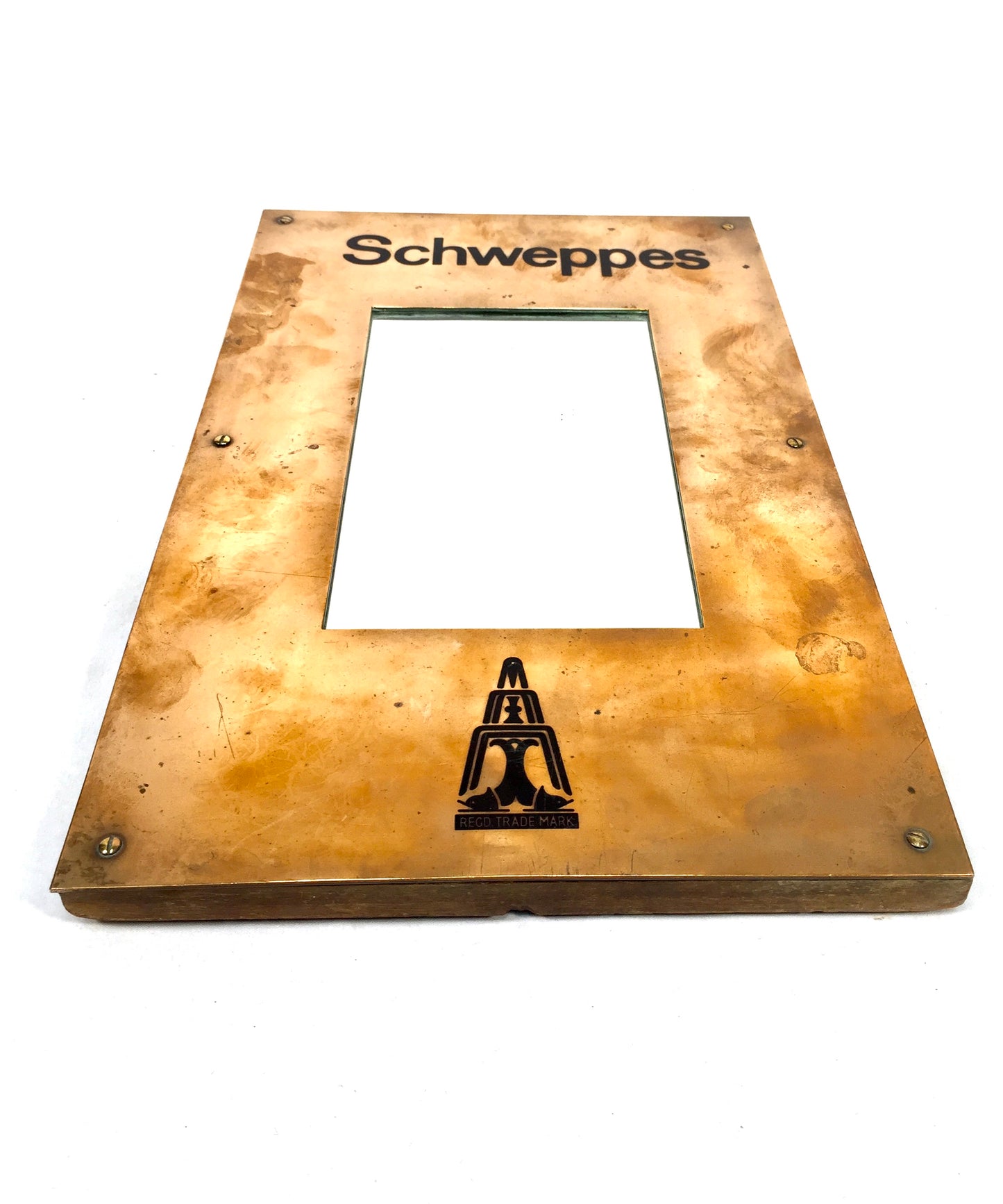 Antique Advertising - Shweppes Wall Hanging Mirror Sign / Pub Menu Board c.1920