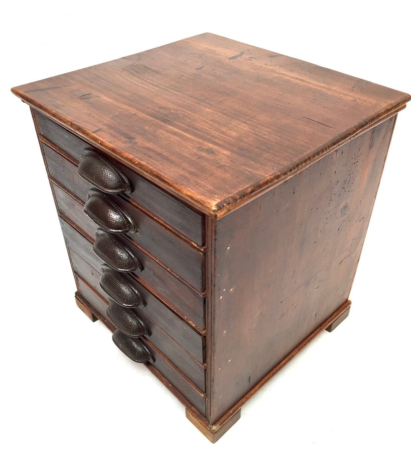 Antique Tabletop Wooden Chest of Collectors Drawers / Printers Storage Box c1900