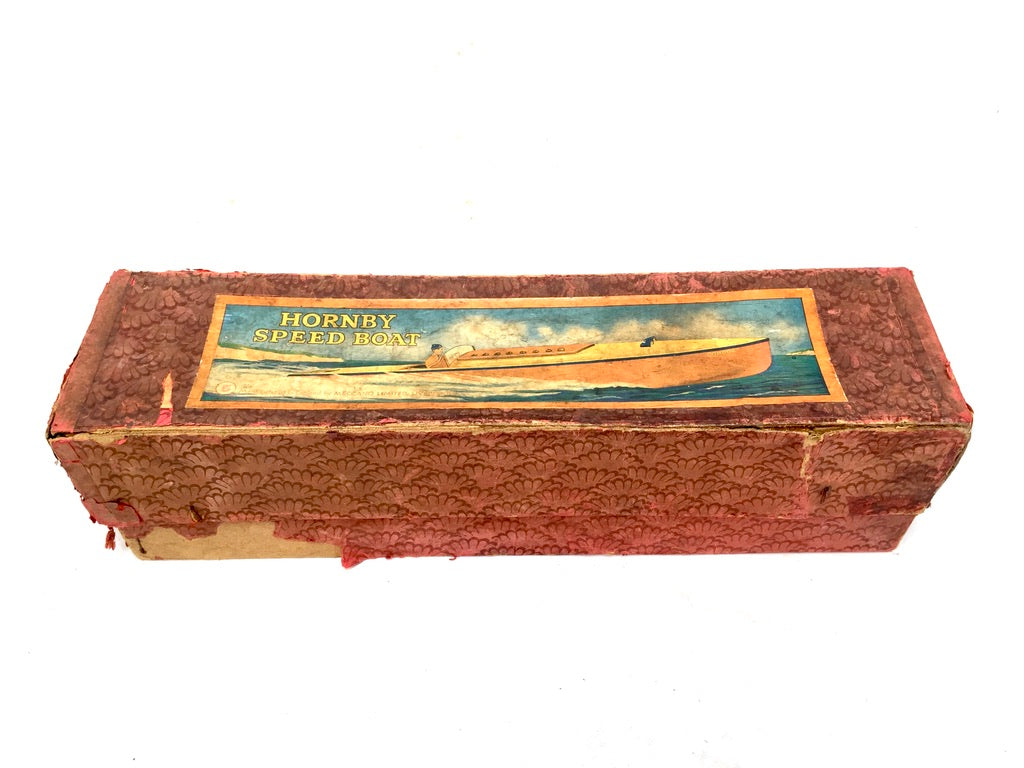 Antique Hornby Toy "Racer III" No.3 & Speedboat Tinplate Meccano Toy c.1930