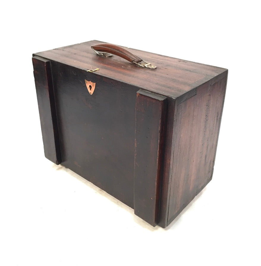 Antique Wooden Engineers Toolbox / Tool Box / Collectors Cabinet / Storage Box