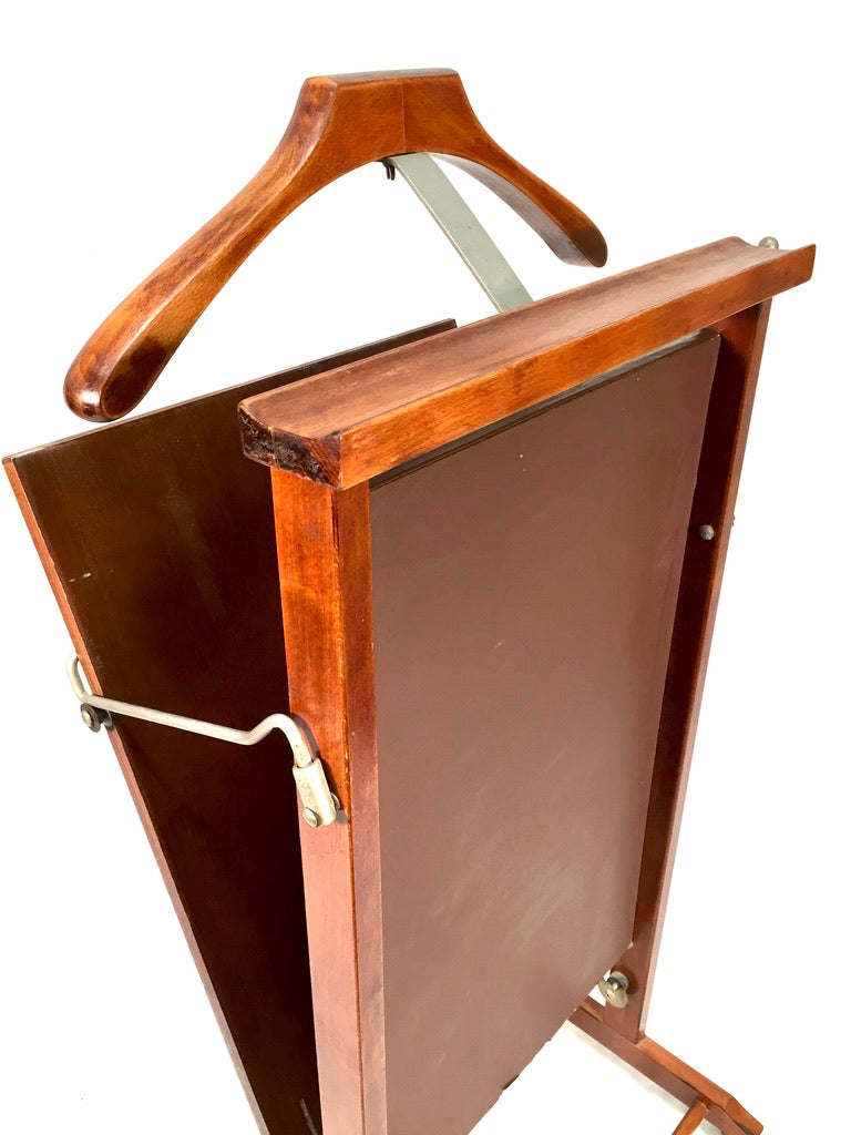 Antique Wooden Gentlemens Valet Stand & Trousers Press Mid 20th Century