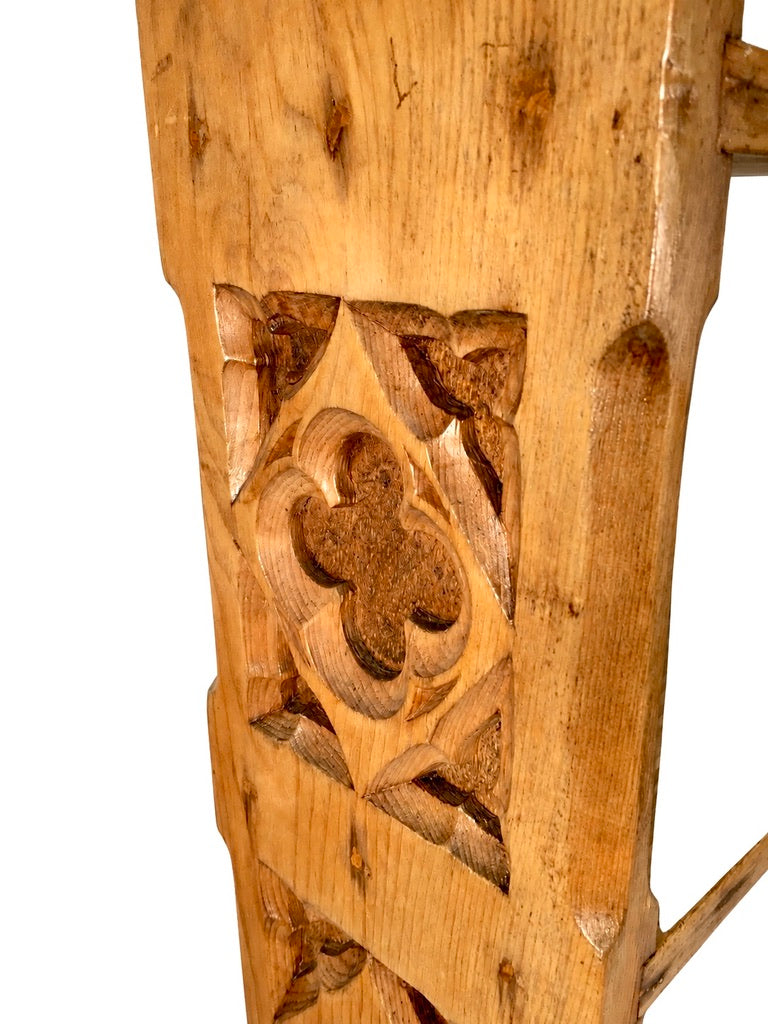 Antique Carved Pine Wooden Bookcase / Book Shelf Display Rack Freestanding