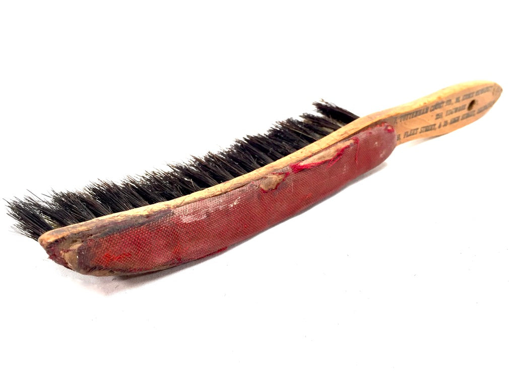 Antique Advertising - Victorian Wooden Promotional Hat Brush "Wear Dunn's Hats"