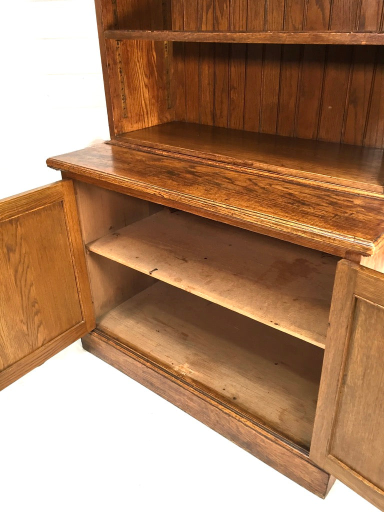 Antique Wooden Solid Oak Bookcase / Display Shelf / Cabinet Cupboard c.1930