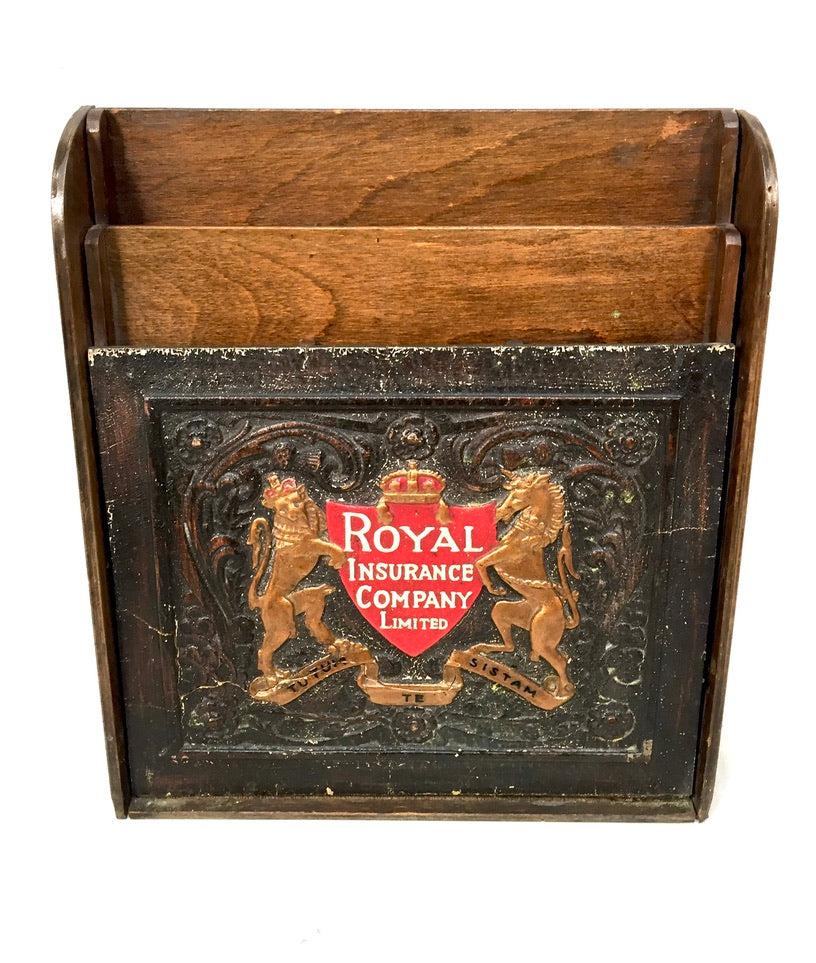 Antique Advertising - Royal Insurance Company Ltd Countertop Leaflet Holder Rack