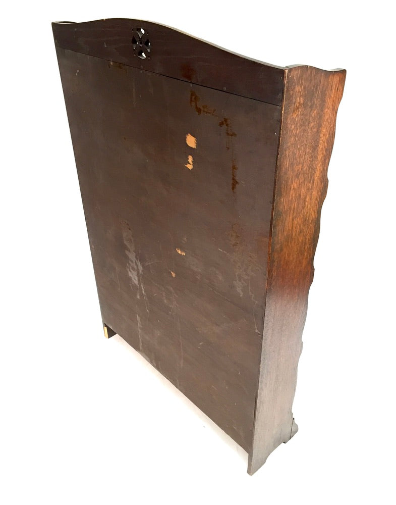 Antique Wooden Solid Oak Bookcase / Book Shelf Display Rack Freestanding c1930