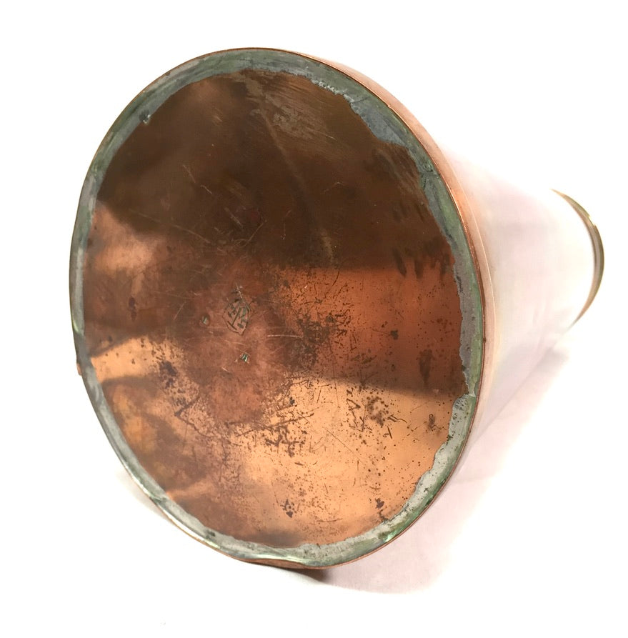 Antique Arts & Crafts W.A.S. Benson Copper Pitcher Jug With Enamel Liner c.1900