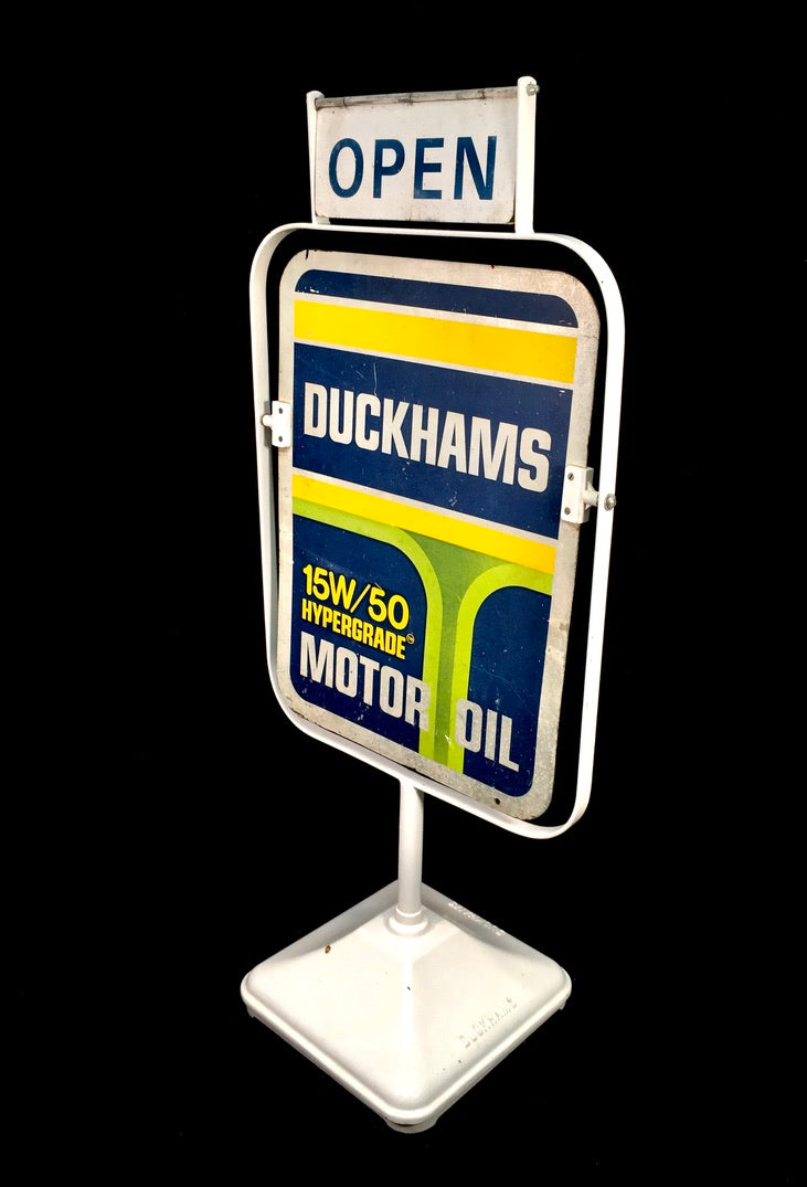 Antique Advertising - Vintage Duckhams Double Sided Garage Forecourt Swing Sign