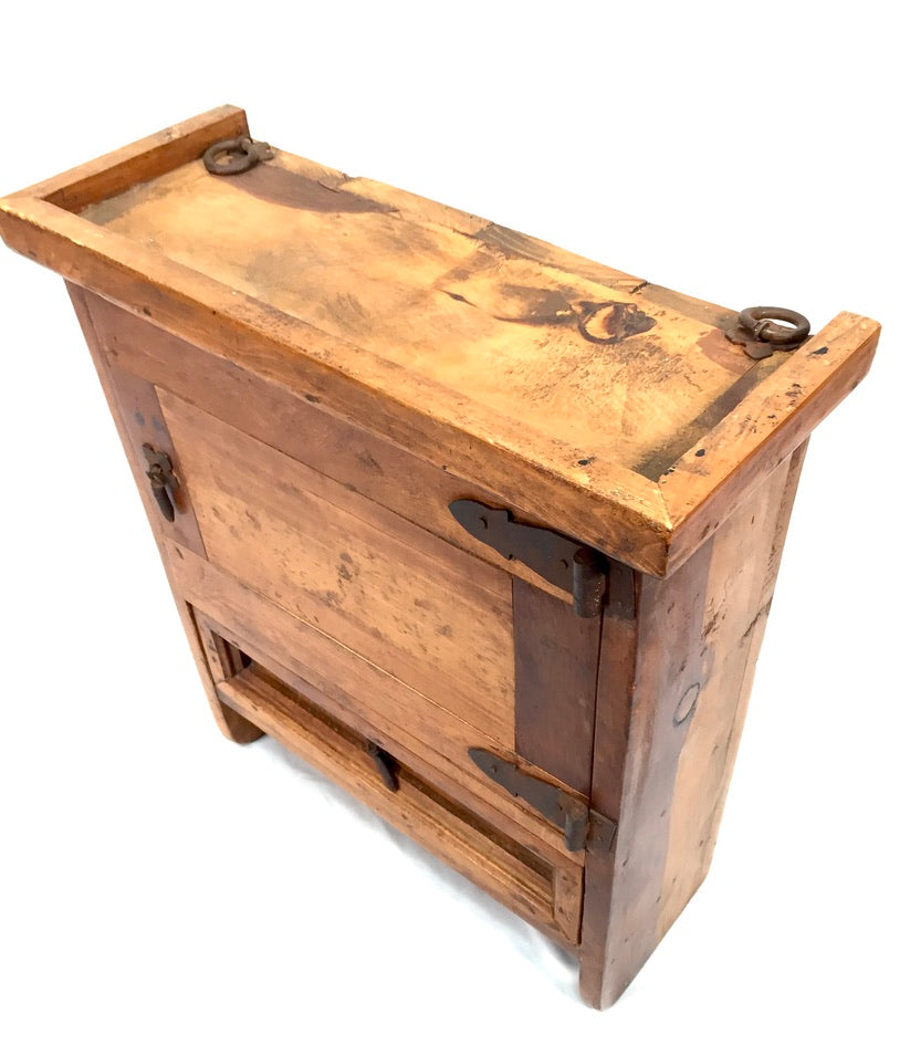 Vintage Wooden Tabletop Cupboard / Wall Hanging Storage Cabinet Box / Antique