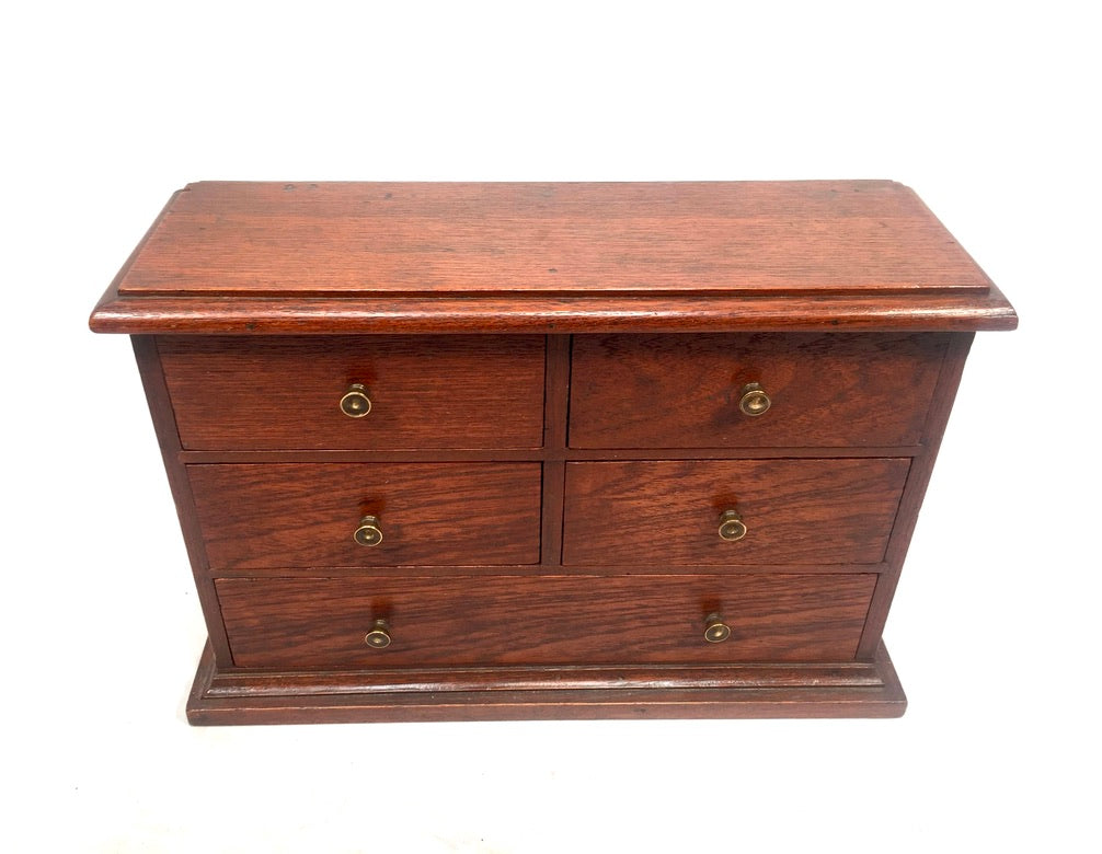 Antique Tabletop Wooden Small Chest of Drawers / Storage Box Cabinet c.1930