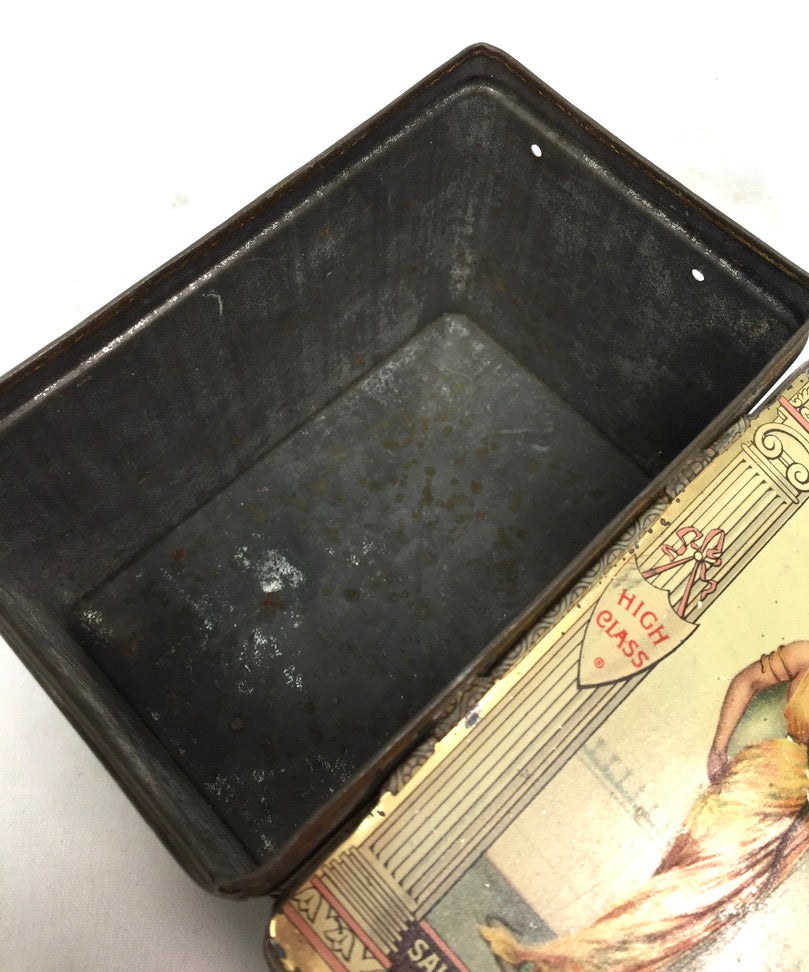 Antique Salmon and Gluckstein 100 Snake Charmer Cigarette Tin / RARE Large Size