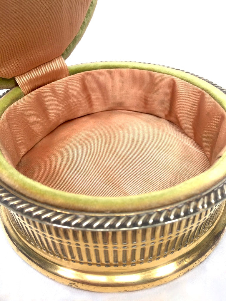 Antique Edwardian Ladies Brass Pin Cushion and Sewing Box / Trinket / Jewellery