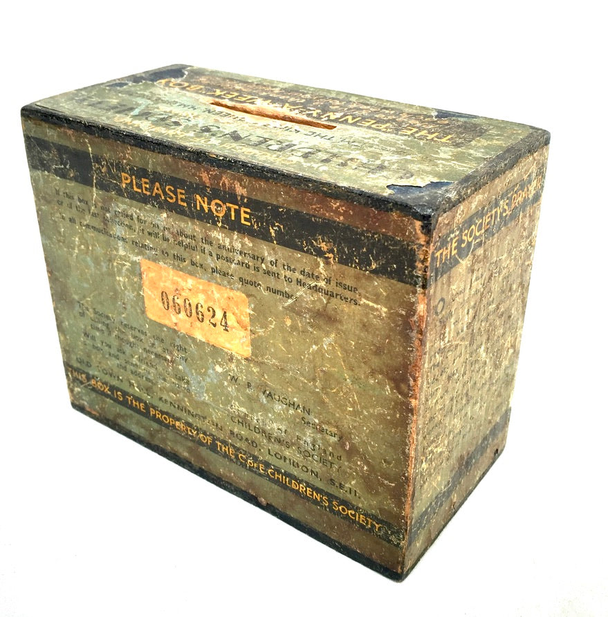 Antique Wooden Penny-A-Week Childrens Society Box / Collection / Offering c.1940