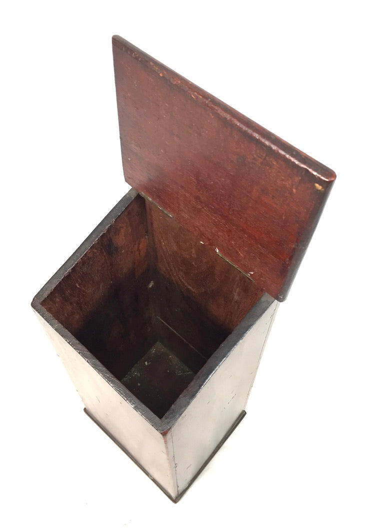 Antique Victorian Mahogany Wooden Candle Box c.1890 Tabletop Box / Wall Hanging