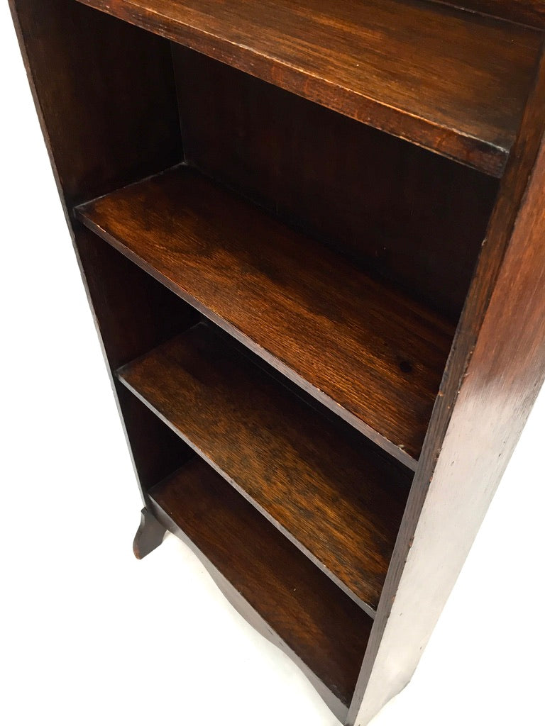 Antique Wooden Bookcase / Book Shelf Display Rack Freestanding c.1930 / Vintage