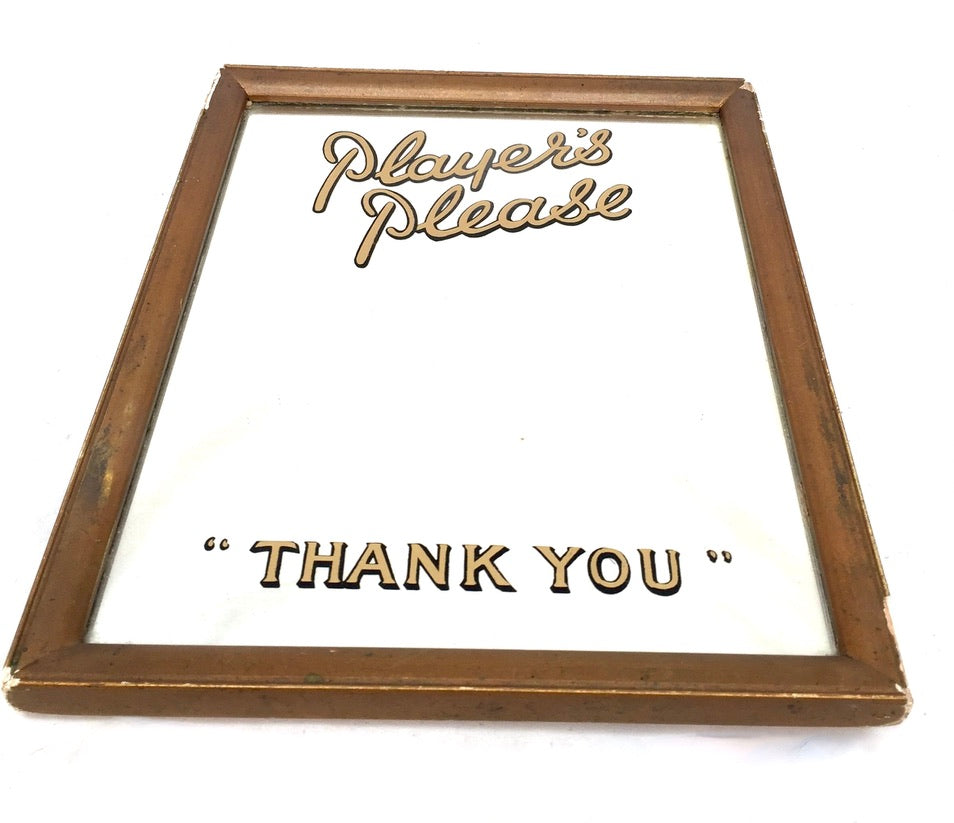 Antique Advertising - Player's Please Cigarettes Framed Mirror / Sign Tabletop