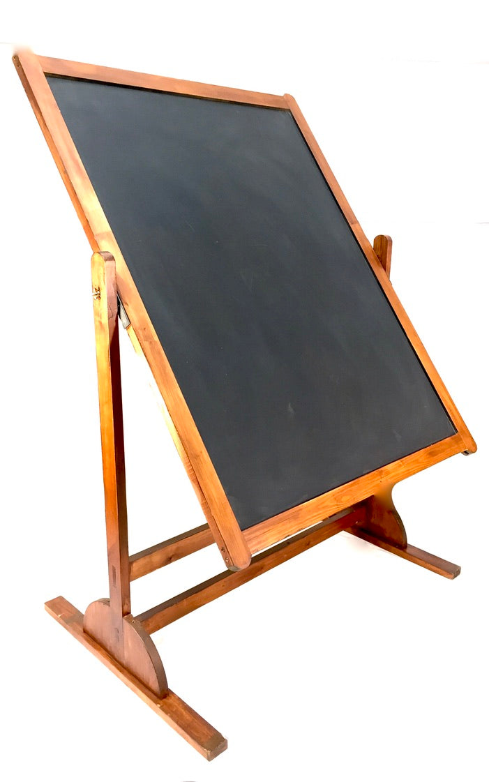 Mid 20th Century Large Double Sided Wooden Framed &nbsp;School Chalkboard Black Board