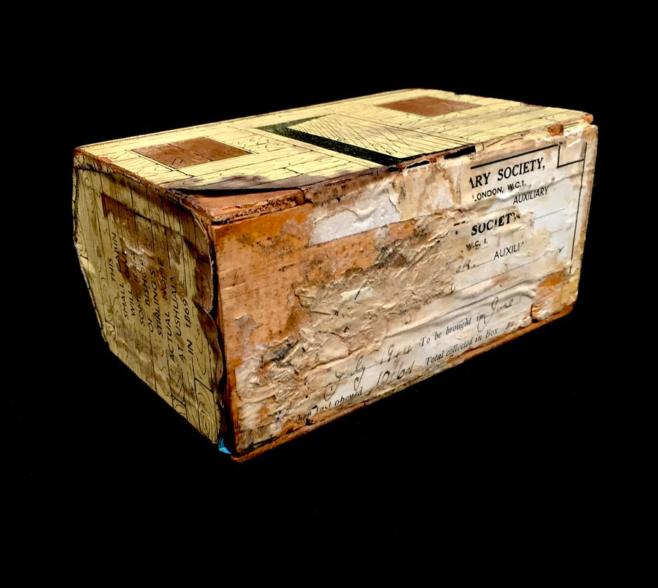 Antique Wooden South American Missionary Society Collection Offering Box c.1900