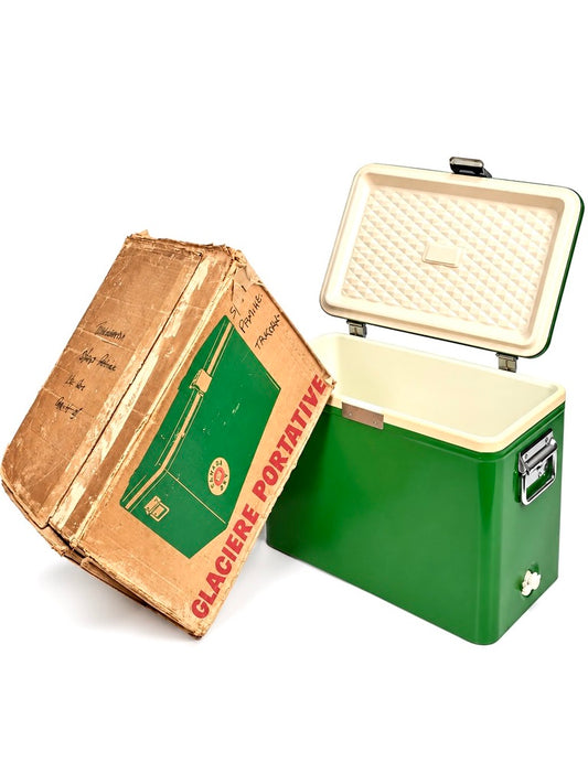 Vintage 1960s Retro Canada Dry Green Picnic Cooler Box in Original Cardboard Box