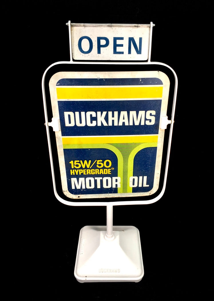 Antique Advertising - Vintage Duckhams Double Sided Garage Forecourt Swing Sign