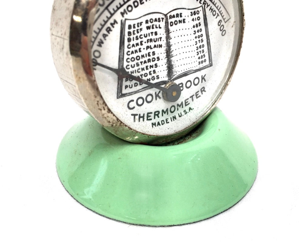 Vintage Cooper's Cookbook Kitchen Oven Thermometer Enamel Kitchenalia / Working