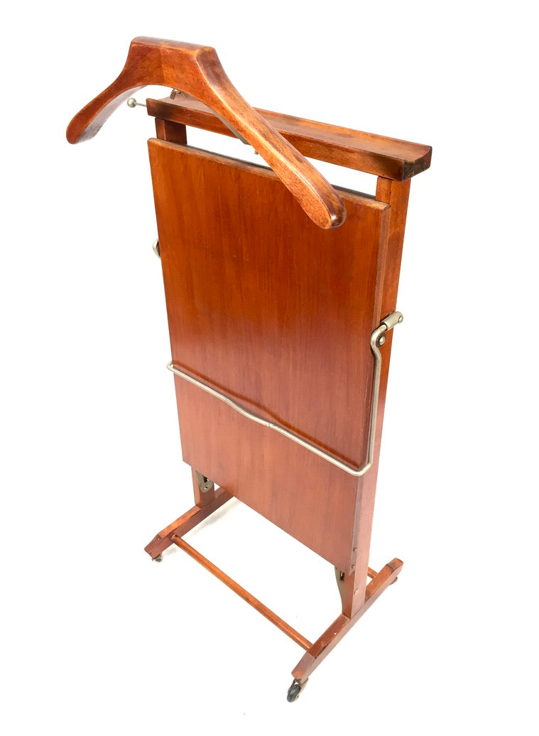 Antique Wooden Gentlemens Valet Stand & Trousers Press Mid 20th Century