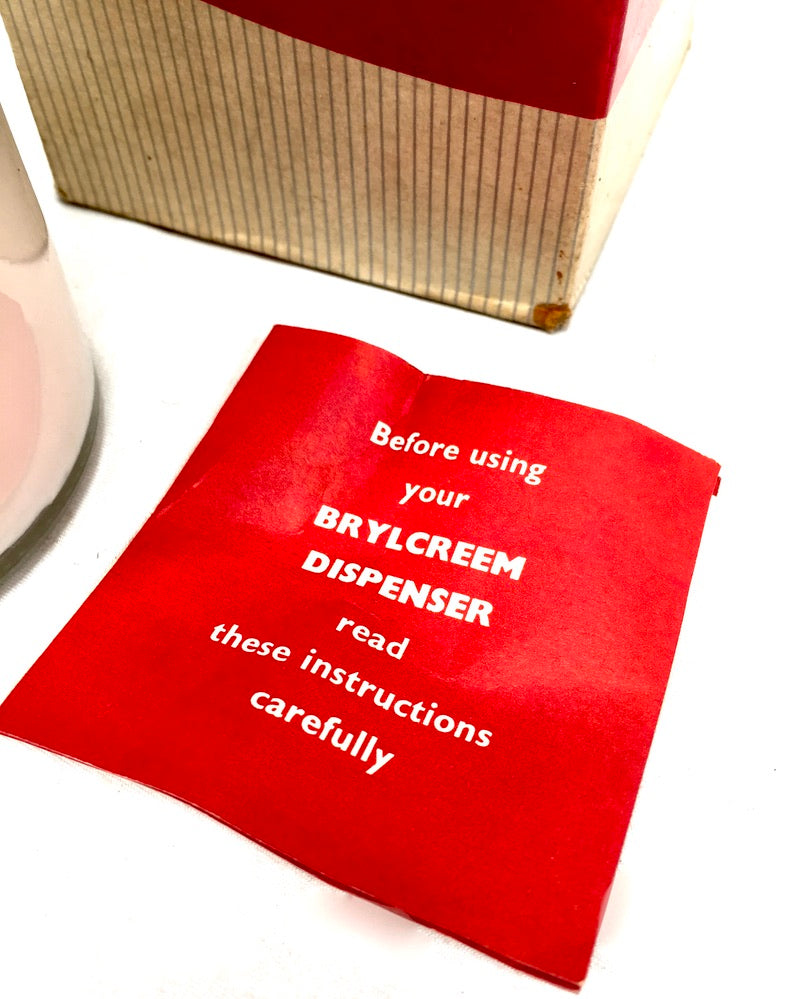 Vintage Unused Brylcreem Home Dispenser Pump Mid 20th Century c.1950 Antique