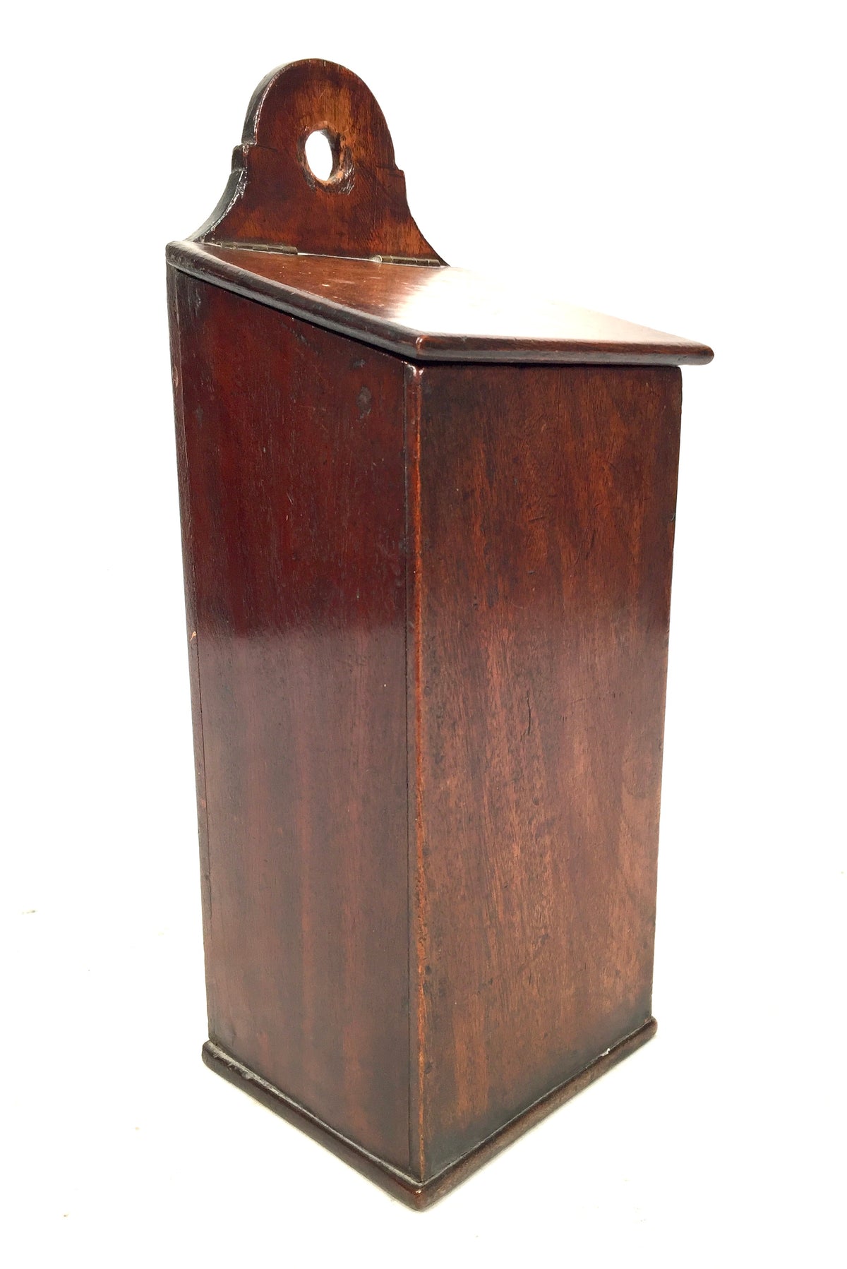 Antique Victorian Mahogany Wooden Candle Box c.1890 Tabletop Box / Wall Hanging