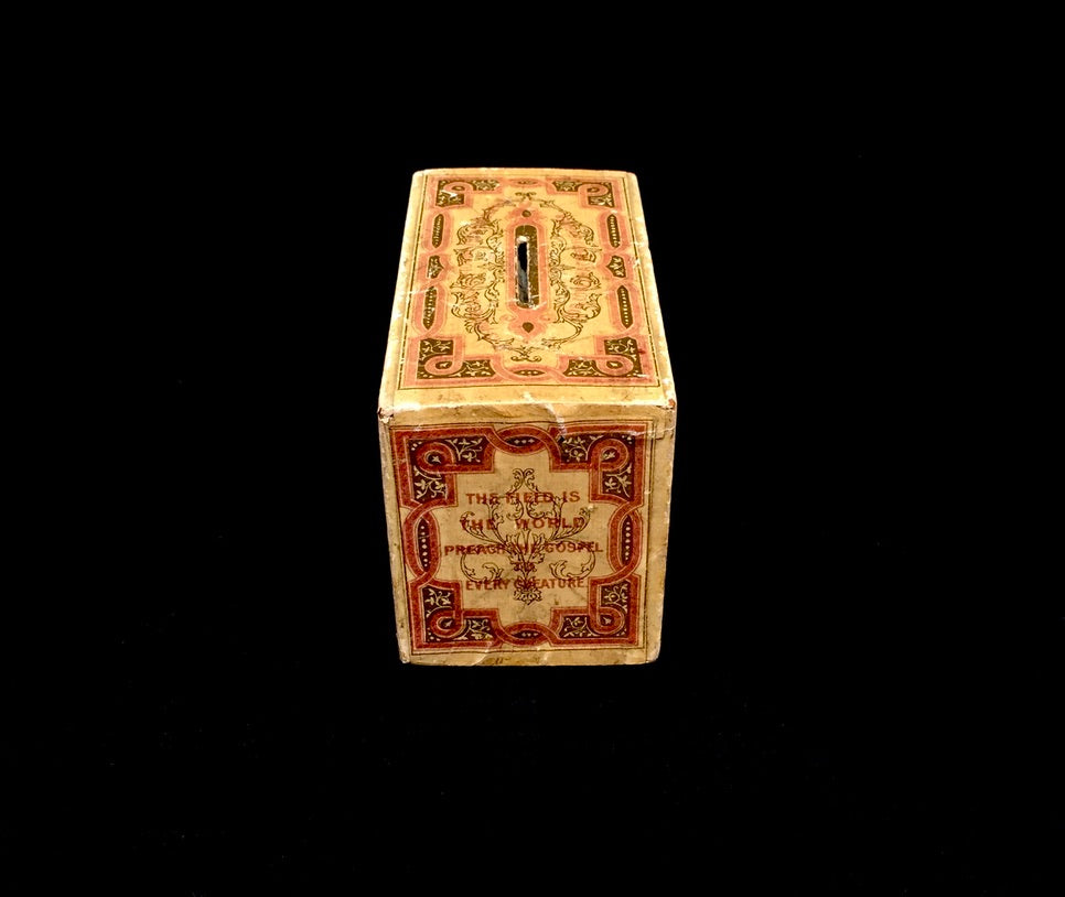 Antique Wooden London Missionary Society "LMS" Box Collection Offering Box