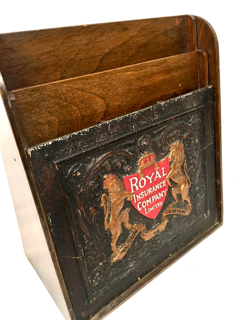 Antique Advertising - Royal Insurance Company Ltd Countertop Leaflet Holder Rack